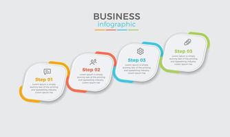 Business data visualization chart. infographic elements, diagram with 4 steps, options, parts or processes. Creative concept for infographic. Infographic business template for presentation vector