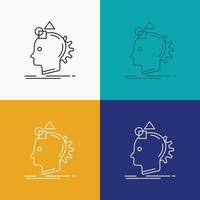 Imagination. imaginative. imagine. idea. process Icon Over Various Background. Line style design. designed for web and app. Eps 10 vector illustration