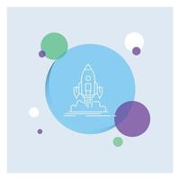 Launch. mission. shuttle. startup. publish White Line Icon colorful Circle Background vector