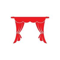 Red curtain cornice decor domestic fabric interior vector