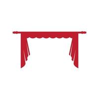 Red curtain cornice decor domestic fabric interior vector