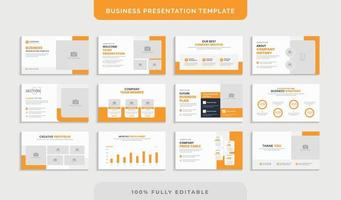 Minimal business slides presentation template vector