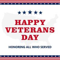 happy veterans day with flag square social media post vector