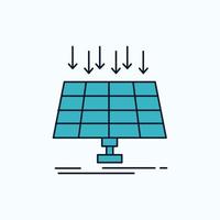 solar. panel. energía. tecnología. icono plano de ciudad inteligente. signo y símbolos verdes y amarillos para el sitio web y la aplicación móvil. ilustración vectorial vector