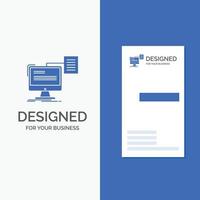 Business Logo for resume. storage. print. cv. document. Vertical Blue Business .Visiting Card template. vector