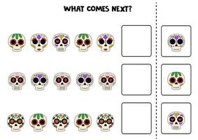 What comes next game with Mexican skulls. vector