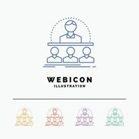 Business. coach. course. instructor. mentor 5 Color Line Web Icon Template isolated on white. Vector illustration