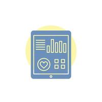 monitoring. health. heart. pulse. Patient Report Glyph Icon. vector