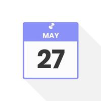 May 27 calendar icon. Date,  Month calendar icon vector illustration