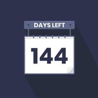 144 Days Left Countdown for sales promotion. 144 days left to go Promotional sales banner vector