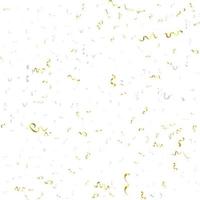 Golden Confetti And Streamer Ribbon Falling On Transparent Background. Vector