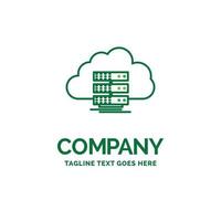 cloud. storage. computing. data. flow Flat Business Logo template. Creative Green Brand Name Design. vector