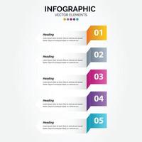 Vertical Infographic design template. Creative concept with 5 steps. Can be used for workflow layout. diagram. banner. webdesign. Vector illustration