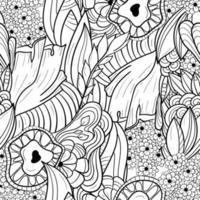 Seamless pattern with abstract flowers and leaves vector