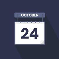 24th October calendar icon. October 24 calendar Date Month icon vector illustrator