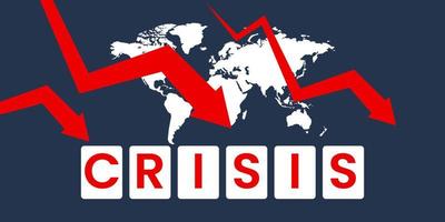 fondo economía recesión vector crisis finanzas, gráfico de mercado hacia abajo