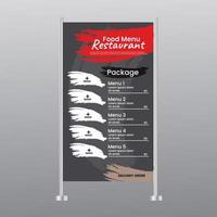 stand banner outdoor restaurant. background template menu restaurant promotion vector