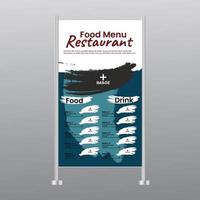 stand banner outdoor restaurant. background template menu restaurant promotion vector