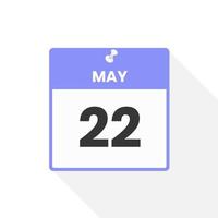 May 22 calendar icon. Date,  Month calendar icon vector illustration