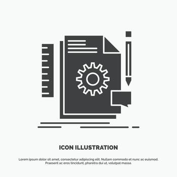 Creative. design. develop. feedback. support Icon. glyph vector gray symbol for UI and UX. website or mobile application