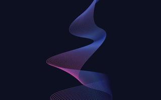 Wave with shadow. Abstract blue lines on a background vector