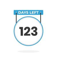 123 Days Left Countdown for sales promotion. 123 days left to go Promotional sales banner vector