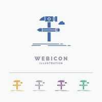 Build. design. develop. tool. tools 5 Color Glyph Web Icon Template isolated on white. Vector illustration