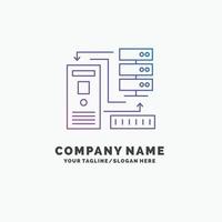 Combination. data. database. electronic. information Purple Business Logo Template. Place for Tagline vector