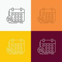 schedule. classes. timetable. appointment. event Icon Over Various Background. Line style design. designed for web and app. Eps 10 vector illustration