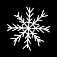 Doodle snowflake vector illustration. Hand drawn simple snowflake isolated.