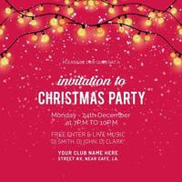 Invitation to Christmas Party Glitter background vector