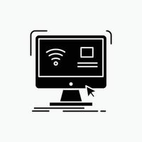Control. computer. monitor. remote. smart Glyph Icon. Vector isolated illustration