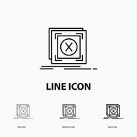 error. application. message. problem. server Icon in Thin. Regular and Bold Line Style. Vector illustration