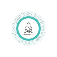 launch. startup. ship. shuttle. mission Line Icon. Vector isolated illustration