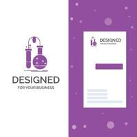 Business Logo for Testing. Chemistry. flask. lab. science. Vertical Purple Business .Visiting Card template. Creative background vector illustration