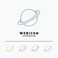 planet. space. moon. flag. mars 5 Color Line Web Icon Template isolated on white. Vector illustration