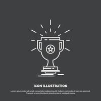 award. trophy. prize. win. cup Icon. Line vector symbol for UI and UX. website or mobile application