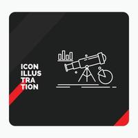 fondo de presentación creativa rojo y negro para análisis. Finanzas. pronóstico. mercado. icono de línea de predicción vector