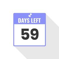 59 Days Left Countdown sales icon. 59 days left to go Promotional banner vector