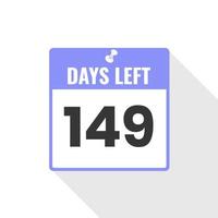 Quedan 149 días icono de ventas de cuenta regresiva. Quedan 149 días para el banner promocional. vector