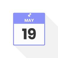 May 19 calendar icon. Date,  Month calendar icon vector illustration