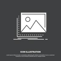 gallery. image. landscape. nature. photo Icon. glyph vector symbol for UI and UX. website or mobile application