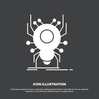 Bug. insect. spider. virus. App Icon. glyph vector symbol for UI and UX. website or mobile application