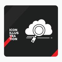 Red and Black Creative presentation Background for cloud. search. storage. technology. computing Glyph Icon vector