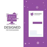 Business Logo for Art. computer. design. digital. studio. Vertical Purple Business .Visiting Card template. Creative background vector illustration