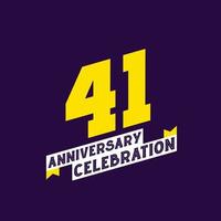 41st Anniversary Celebration vector design,  41 years anniversary