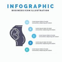 el embarazo. embarazada. bebé. obstetricia. plantilla de infografía madre para sitio web y presentación. icono de glifo gris con ilustración de vector de estilo infográfico azul.