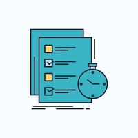 todo. task. list. check. time Flat Icon. green and Yellow sign and symbols for website and Mobile appliation. vector illustration