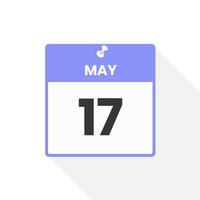 May 17 calendar icon. Date,  Month calendar icon vector illustration