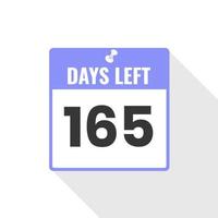 165 Days Left Countdown sales icon. 165 days left to go Promotional banner vector